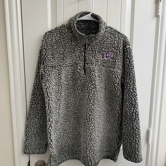 Boxercraft Gray Sherpa with Purple TCU Logo Sz L - Picture 7 of 7